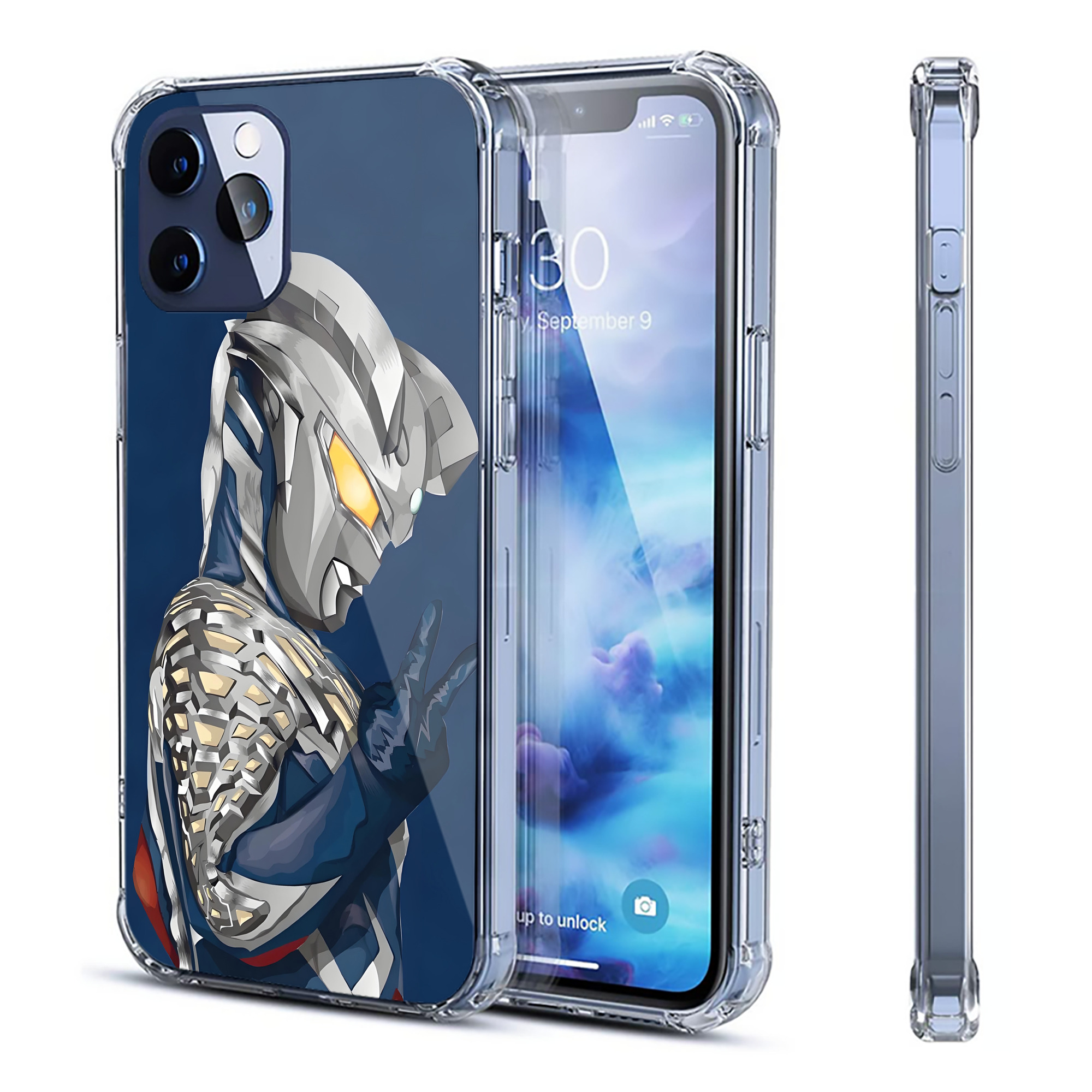 （画像用） ウルトラマン Ultraman 【iPhone 12シリーズ対応】透明スマホケース（クリアソフトケース）